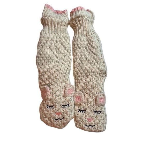 Jane & Bleecker Pair Slipper Knit Faux Socks Cat Fleece Fuzzy Warm Gift - Picture 11 of 12